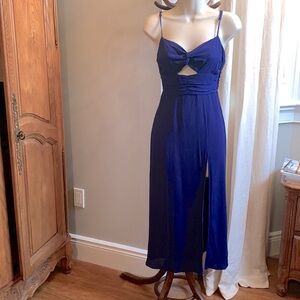 Forever 21 Contemporary Blue Maxi Dress with Slit